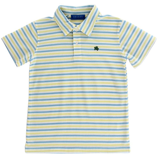 Bailey Boys J. Bailey Henry Polo Shirt - Stripes - Blue & Yellow Sunshine by Bailey Boys