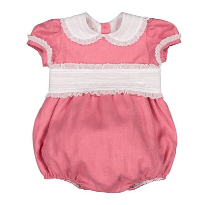 Sal & Pimenta Girls Cummerbund Bubble - Raspberry Pink Linen
