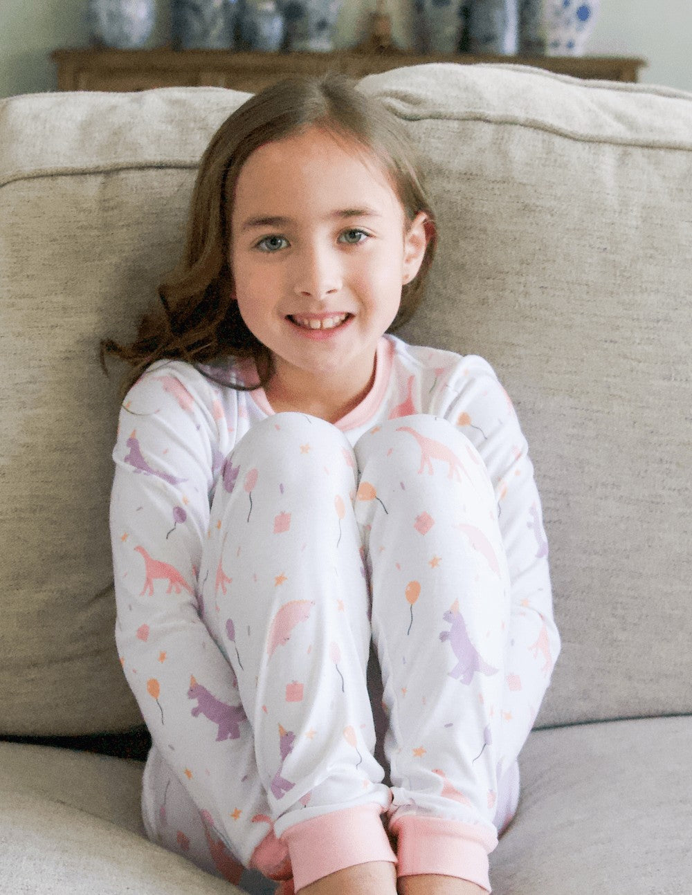 James & Lottie Girls Jammies Pajamas - Pink Dinosaurs by James & Lottie