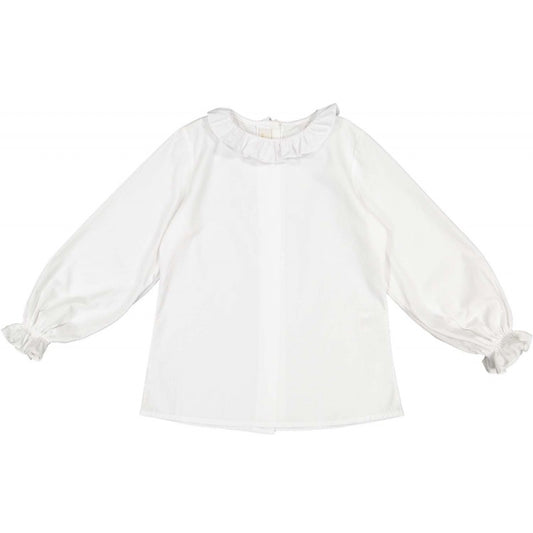 Sal & Pimenta Girls White Blouse - Frilled Collar