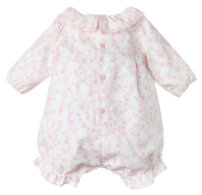 Luli & Me Baby Girls Bubble with Bonnet - Pink English Floral
