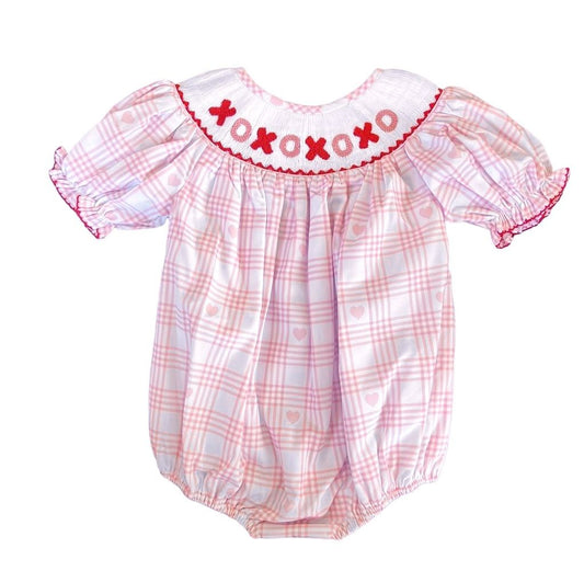 Shop Teeta Baby Girls Pink Smocked XOXO Bubble