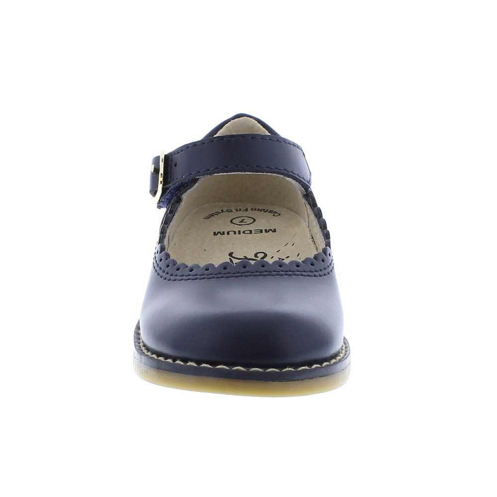 Footmates Girls School Shoes - Allie Mary Janes - Navy Blue