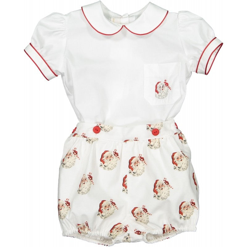 Sal & Pimenta Boys Santa Claus Button On Christmas Outfit