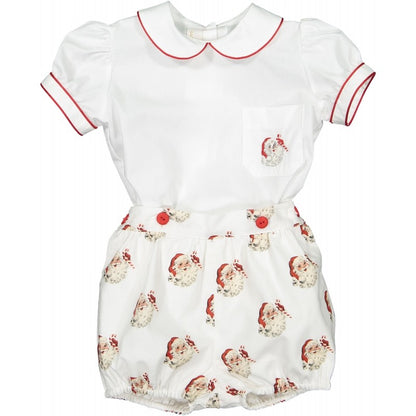 Sal & Pimenta Boys Santa Claus Button On Christmas Outfit