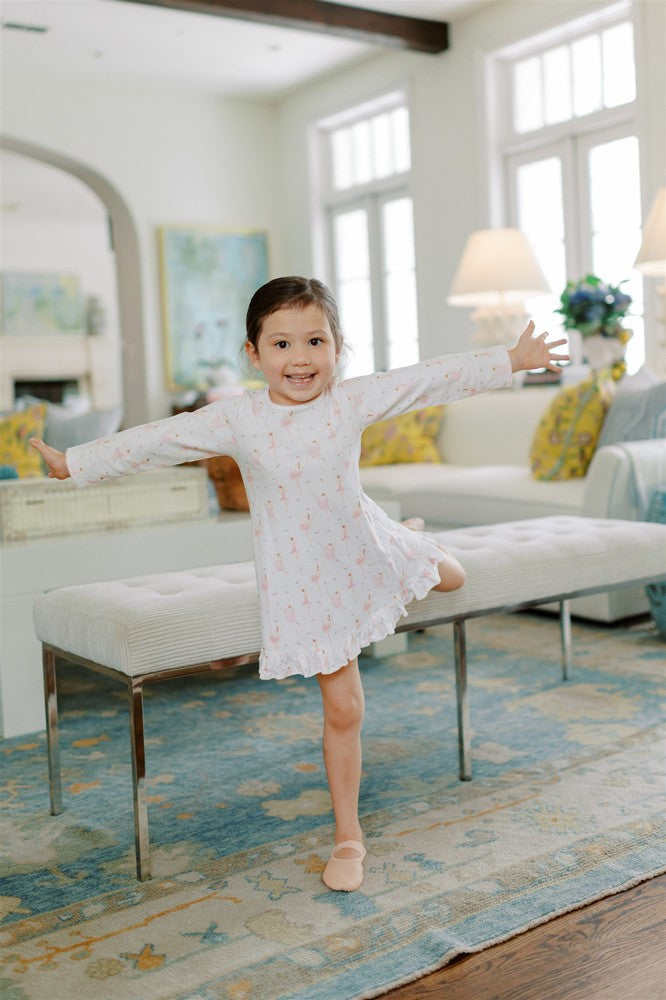 Proper Peony Pima Girls Pink Ballerinas Play Dress