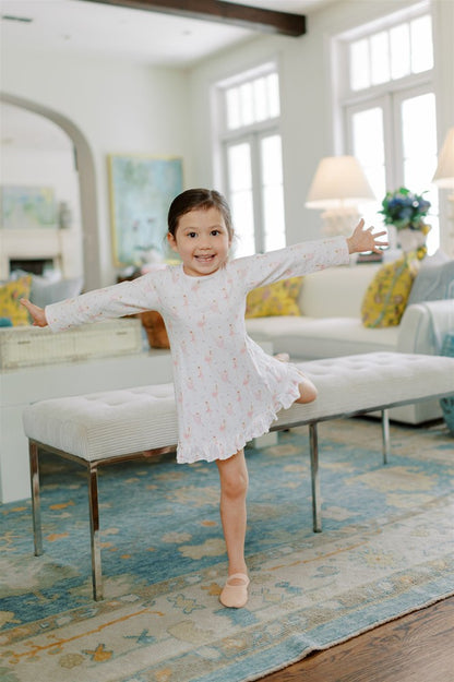 Proper Peony Pima Girls Pink Ballerinas Play Dress