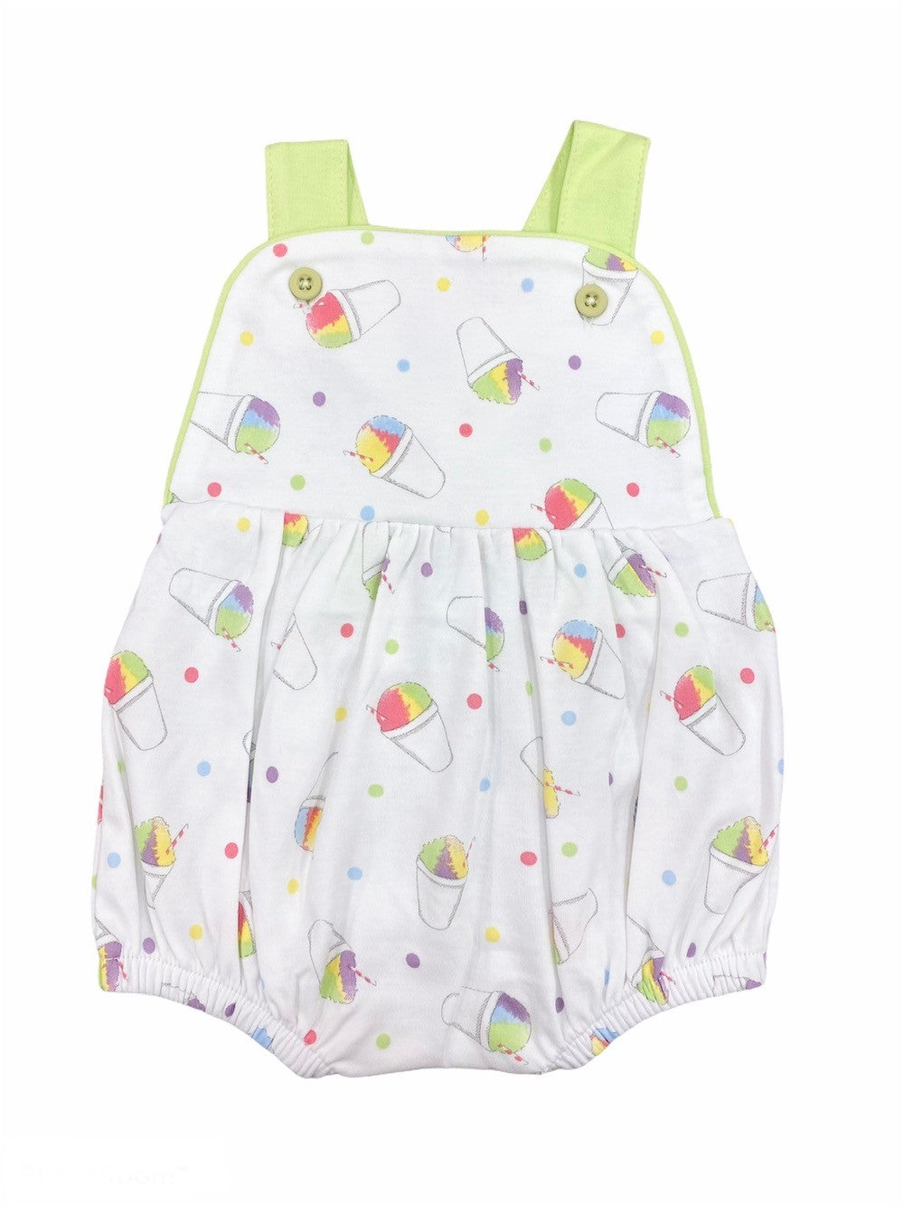 La Luna Playwear - Baby Boys Green Trim Bubble - Snow Cones