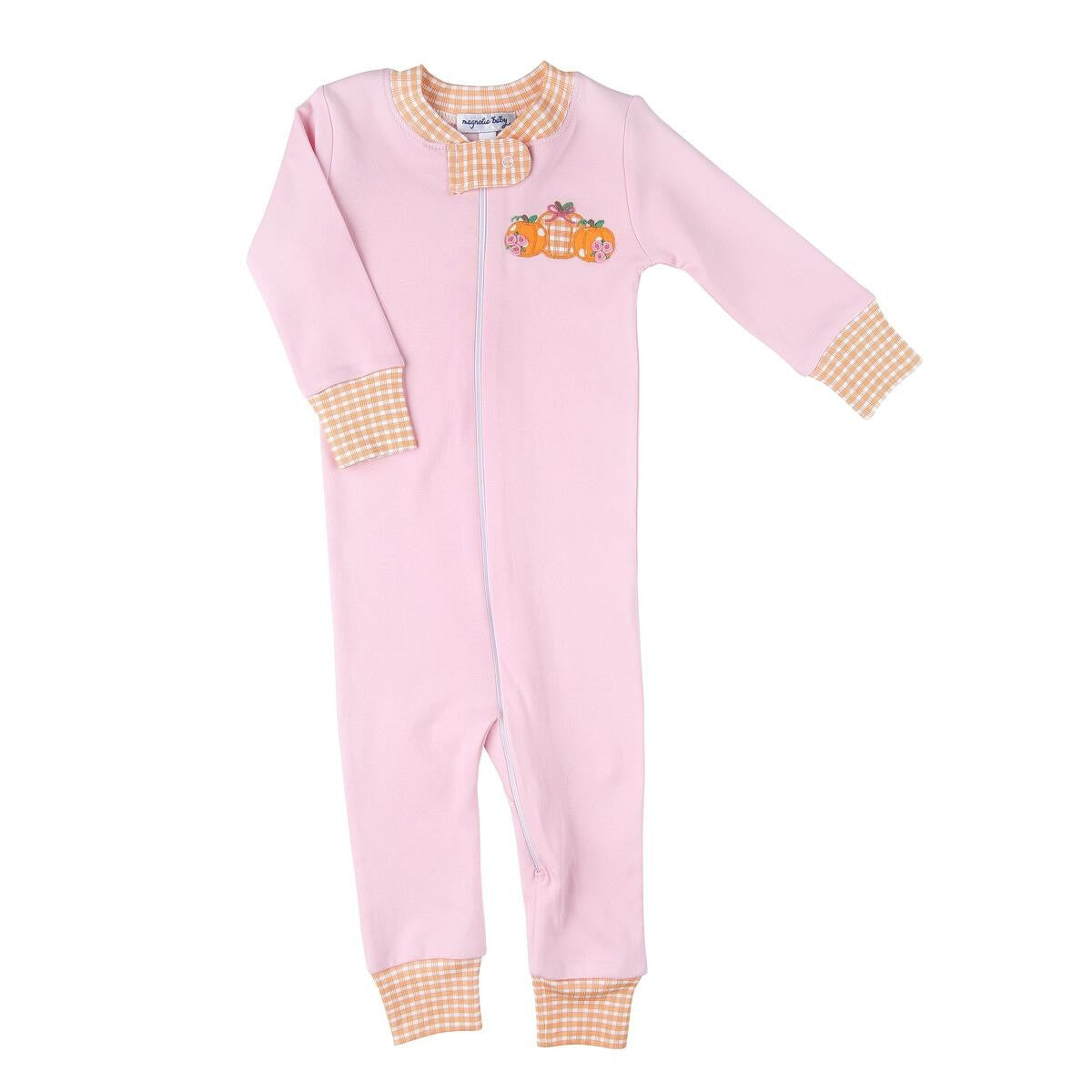 Magnolia Baby Pink Girls Sweet Lil' Pumpkin Zipped Pajamas