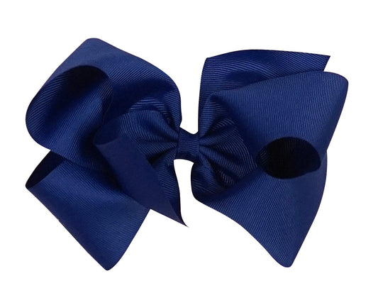Wee Ones Girls Classic Grosgrain Bow on Clip - Royal Blue