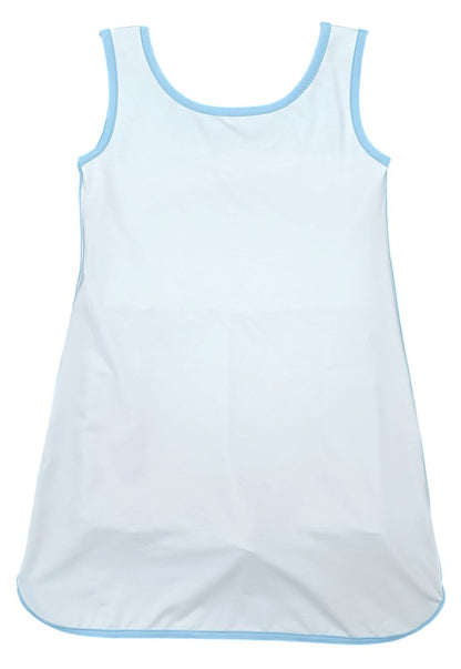 James & Lottie Girls Serve It Up Tennis Dress - White with Blue Trim