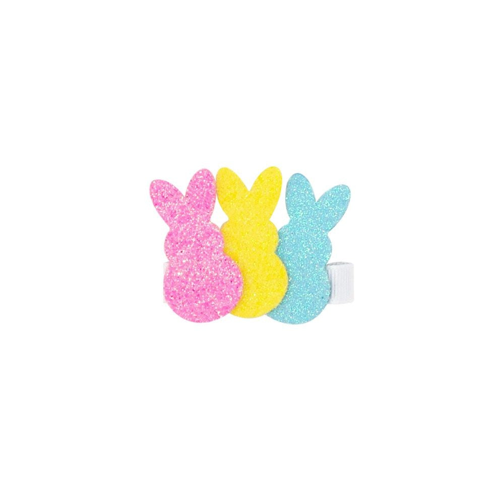 Wee Ones Girls Pinch Clip Add On to Bow - Pink / Yellow / Blue Easter Bunny Peeps