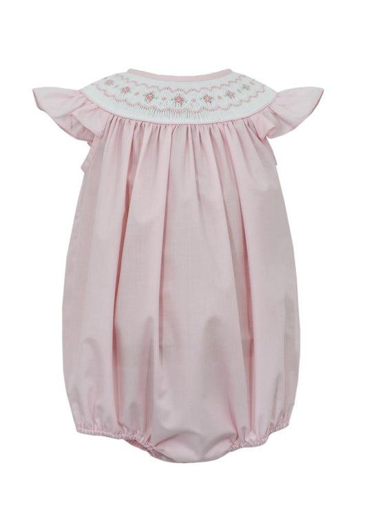 Petit Bebe Baby Girls Pink Poplin Smocked Bubble by Petit Bebe