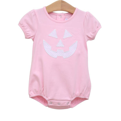 Trotter Street Kids Baby Girls Bubble - Pink Halloween Jack O'Lantern