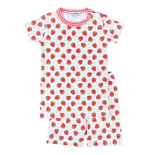 Magnolia Baby Little Girls Fresh Strawberries Short Pajamas