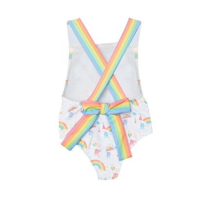Sal & Pimenta Girls Swimsuit - Life on a Rainbow with Bow in Back