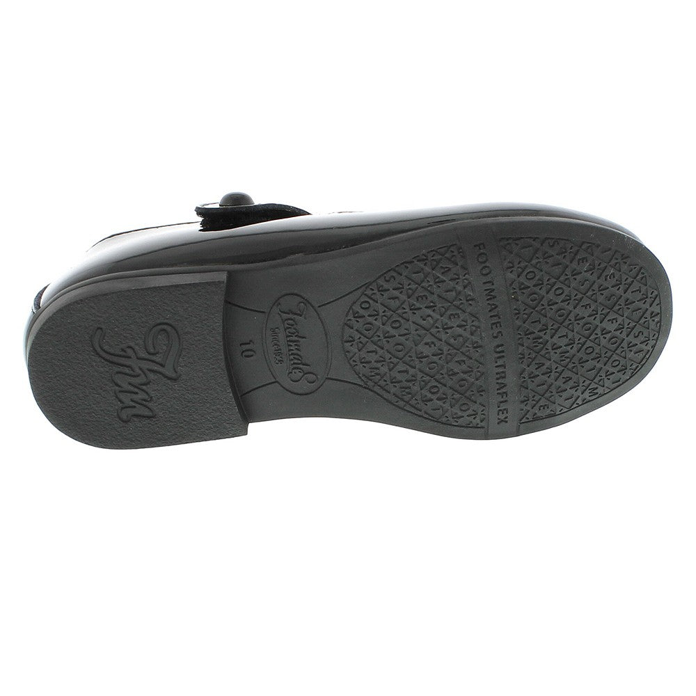 Footmates Girls Shoes - Emma Mary Janes - Black Patent