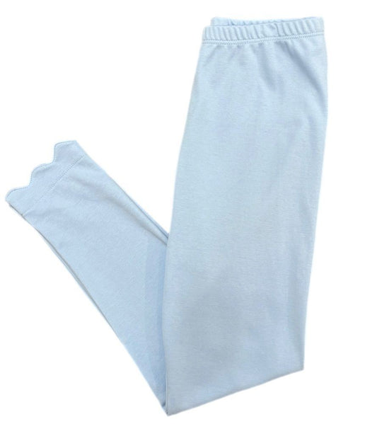 James & Lottie Girls Scalloped Leggings - Light Blue