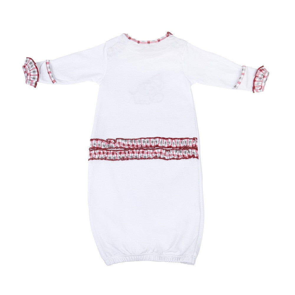 Magnolia Baby Girls Alabama Crimson Tide Applique Lap Gown - Ruffles