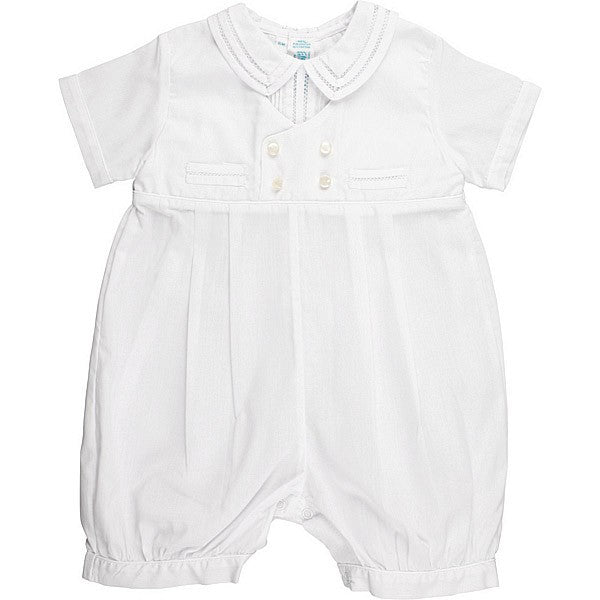 Feltman Brothers Baby Boys Dressy Vested Romper - White by Feltman Brothers
