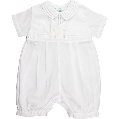 Feltman Brothers Baby Boys Dressy Vested Romper - White by Feltman Brothers