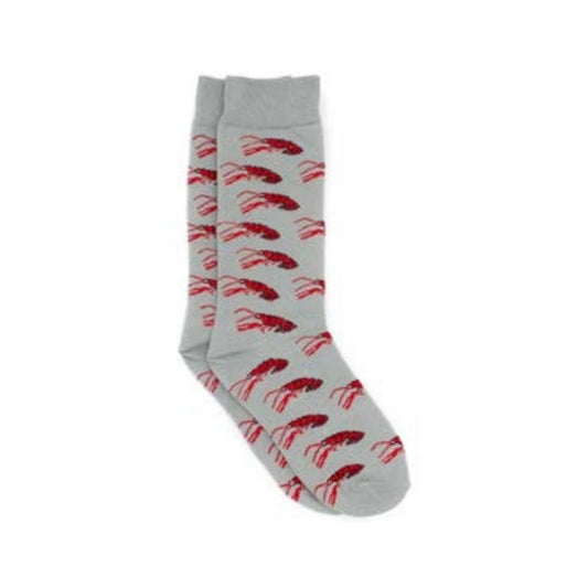 Properly Tied Boys Lucky Duck Socks - Gray with Red Crawfish by Properly Tied