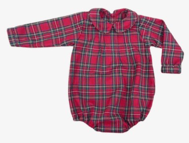 James & Lottie Baby Boys Peter Bubble - Red Christmas Plaid