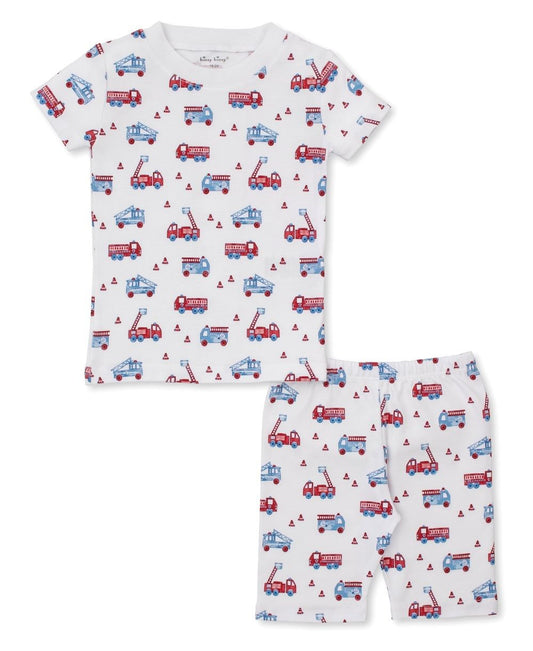 Kissy Kissy Boys Flashing Firetrucks Two Piece Short Pajamas Set by Kissy Kissy