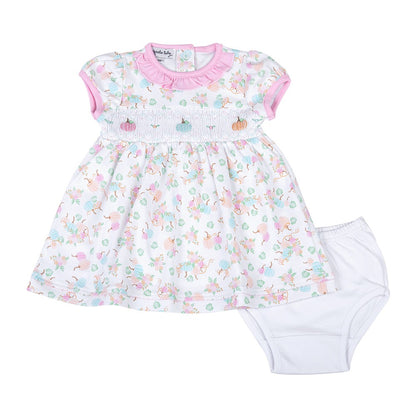 Magnolia Baby Girls Pumpkin Blush Melon Pastels Smocked Dress
