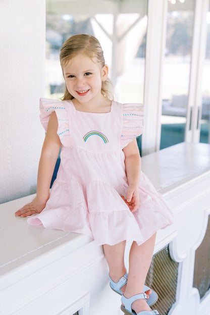 Proper Peony Girls Pink Dorothy Rainbow Sundress