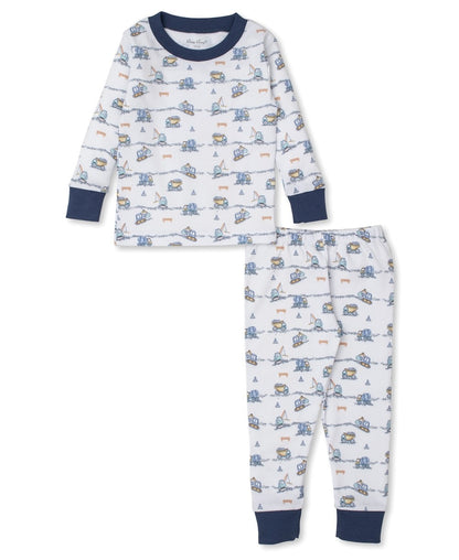 Kissy Kissy Boys Long Pajamas - Blue Construction Truck Junction
