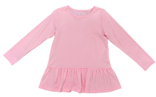 James & Lottie Girls Peggie Peplum Knit Top - Light Pink