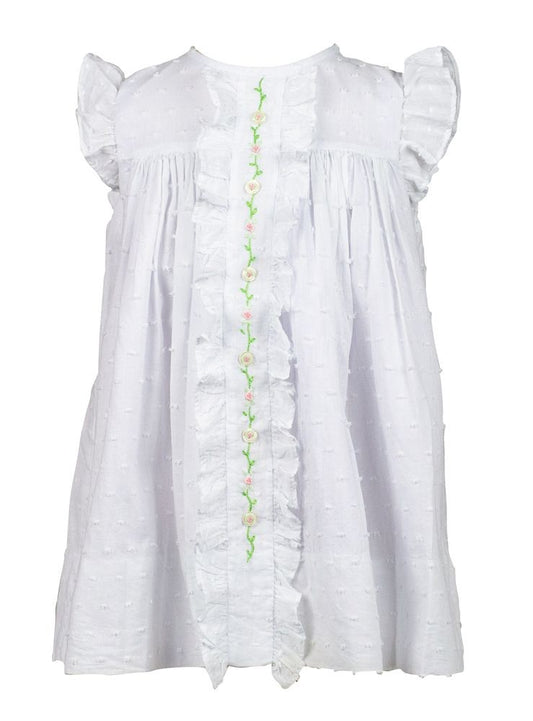 Proper Peony Girls White Sicily Swiss Dot Dress