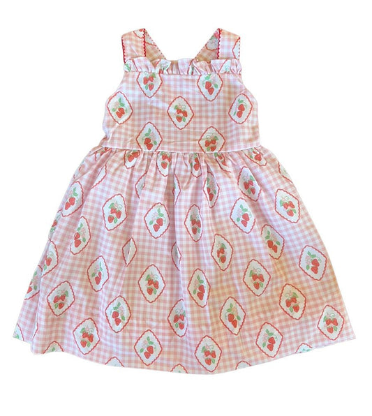 Shop Teeta Girls Pink Gingham Very Berry Picnic Dress