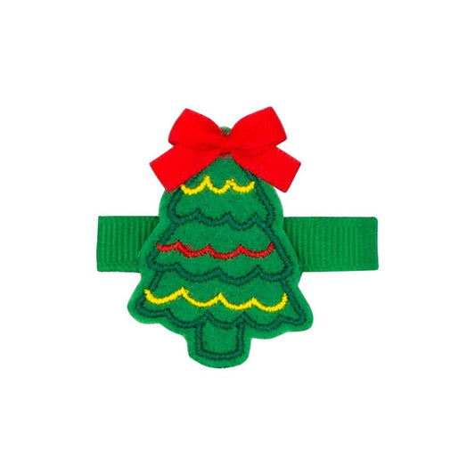 Wee Ones Girls Feltie Pinch Clip - Green Christmas Tree