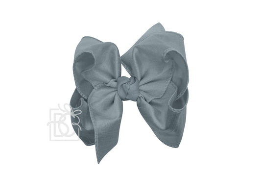 Beyond Creations Girls Double Knot Bow on Clip - Silk Ribbon - Williamsburg Blue by Beyond Creations