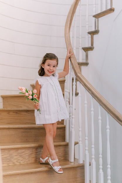 Proper Peony Girls White Sicily Swiss Dot Dress