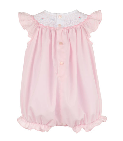 Luli & Me Baby Girls Classic Smocked Bubble - Pink
