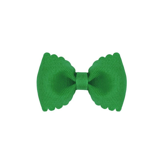 Wee Ones Girls Scallop Edge Bow - Tiny Bow Tie - Emerald Green