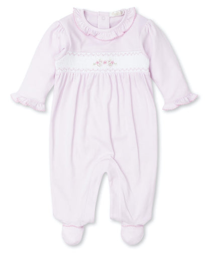 Kissy Kissy Baby Girls Footie - Pink - Smocked with Flowers