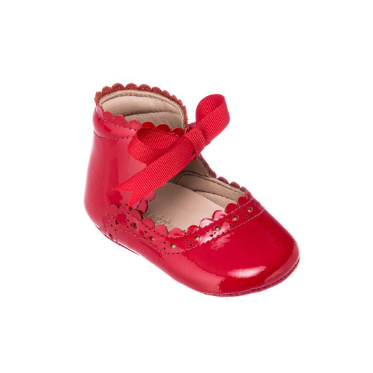 Elephantito Baby Shoes - Girls Sabrina with Bow - Patent Red