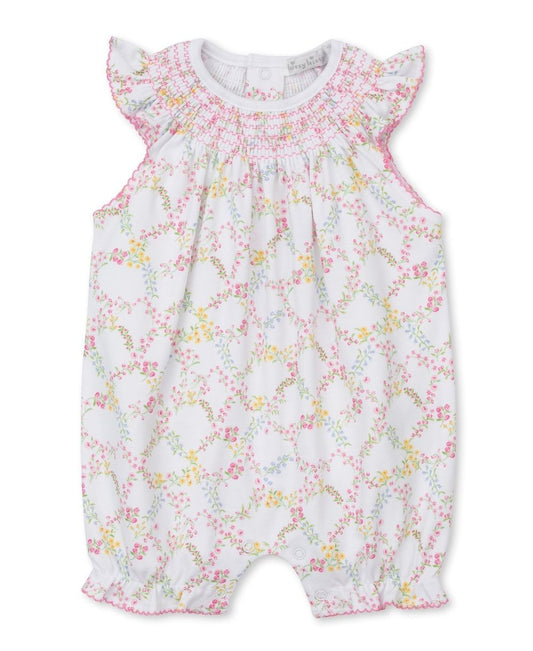 Kissy Kissy Baby Girls Pink Garden Trellis Smocked Bubble by Kissy Kissy