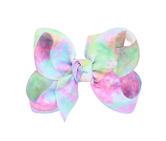 Beyond Creations Girls Double Knot Bow on Clip - Pastel Tie Dye by Beyond Creations