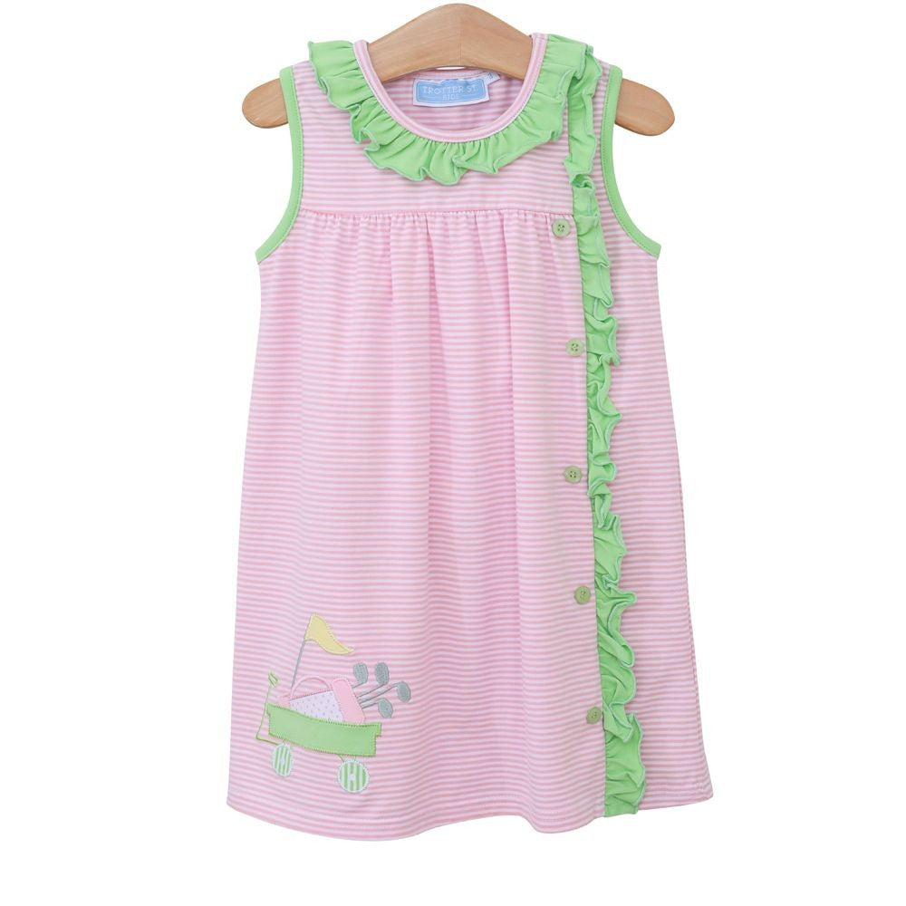 Trotter Street Kids Girls Pink & Green Golf Dress