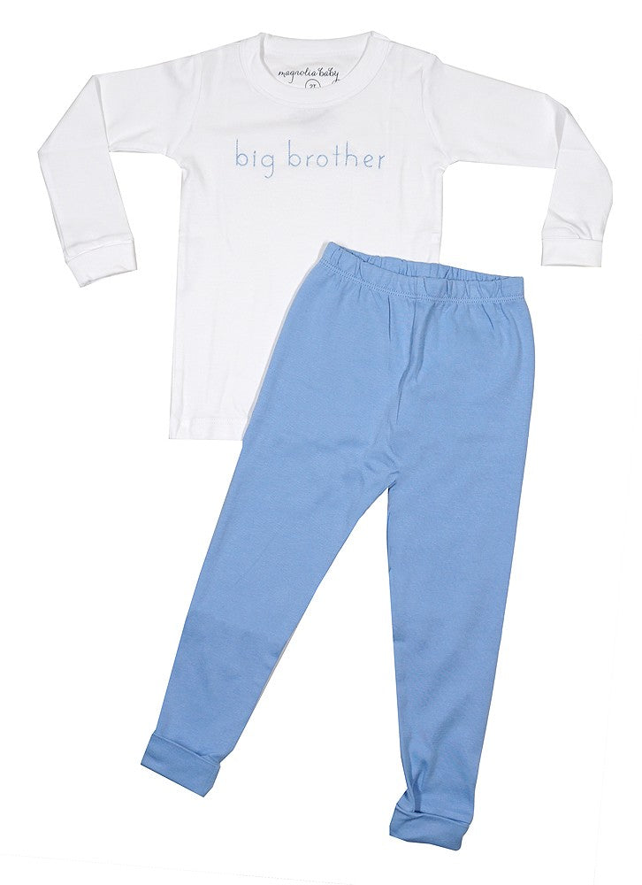 Magnolia Baby Boys Big Brother Long Pajamas - Blue