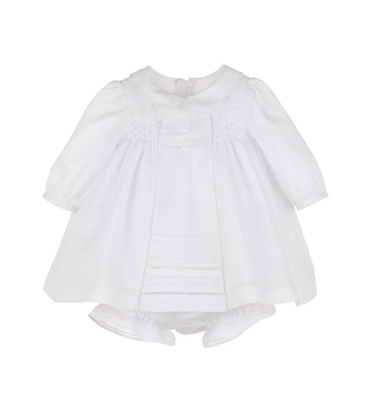 Luli & Me Baby Girls Boho Smocked Dress Set - White by Luli & Me