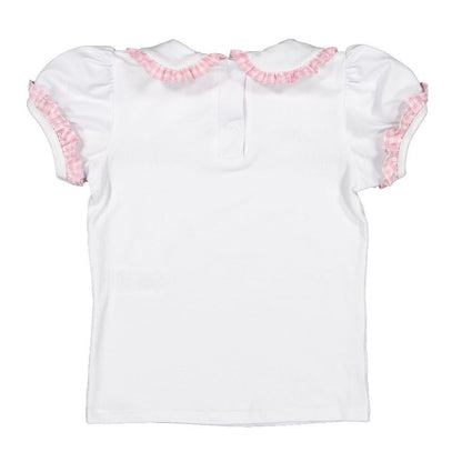 Sal & Pimenta Girls Blouse - Pink Garden Bunny Collar