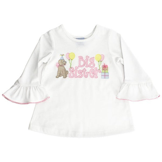Bailey Boys Big Sister Top - Long Sleeves - Dog & Balloons & Gifts by Bailey Boys