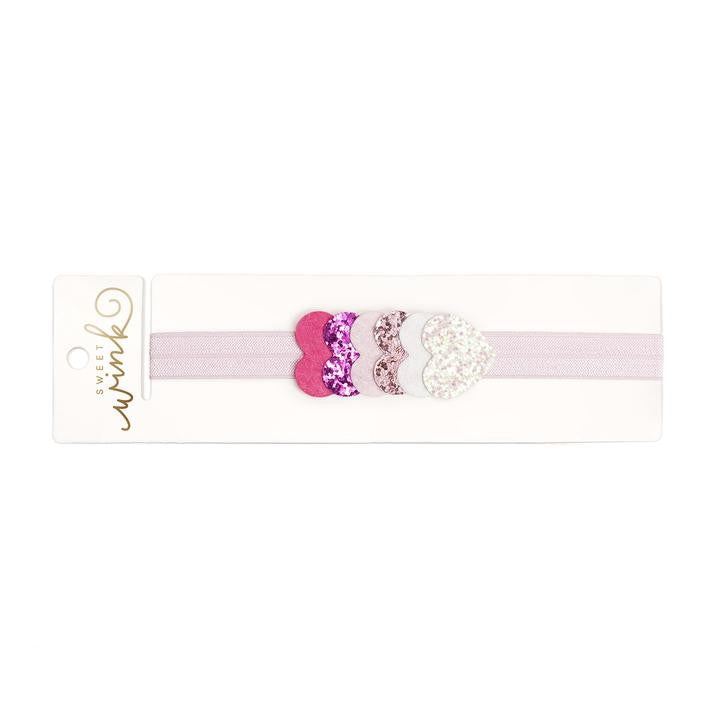 Sweet Wink Girls Soft Headband - Lots of Pink Valentine Hearts