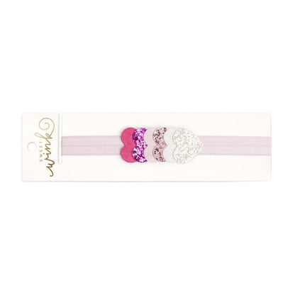 Sweet Wink Girls Soft Headband - Lots of Pink Valentine Hearts